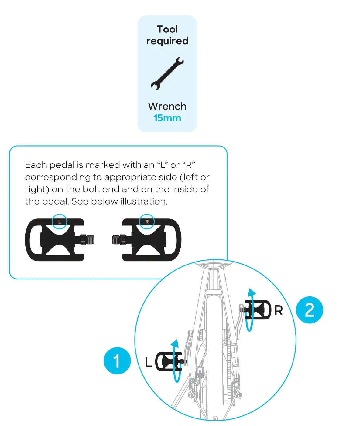 Bird Bike V-Frame High-Performance eBikes - Install the pedals
