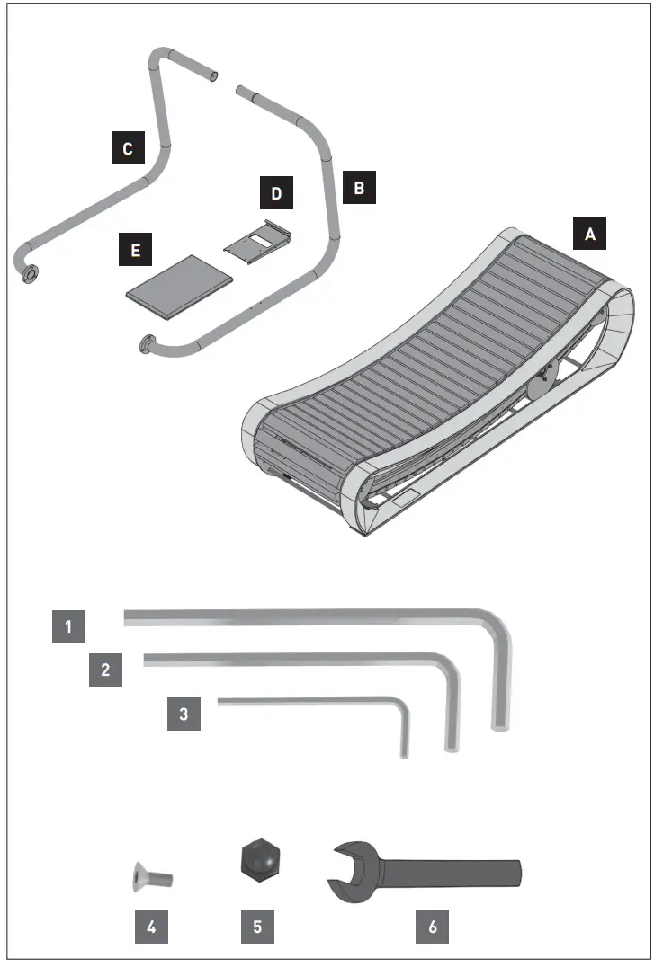 SPRINTBOK SP0120 NOHrD Curved Manual Treadmill - fig 1