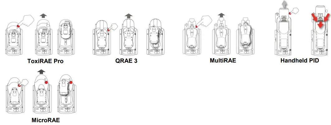 RAE SYSTEMS AutoRAE 2 Cradle -Removing An instrument From The Cradle