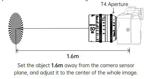 DZOFILM Vespid Prime Cine Lens User Manual - Set the object 1.6m away
