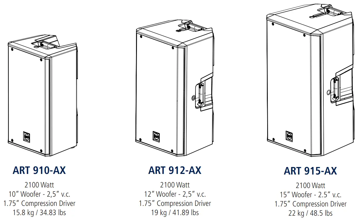 RCF ART 910-AX Professional Active Bluetooth Speakers - fig 1