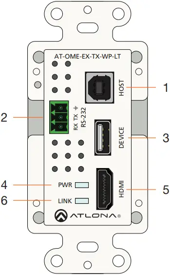 ATLONA AT-AT-OME-EX-TX-WP-LT - Front