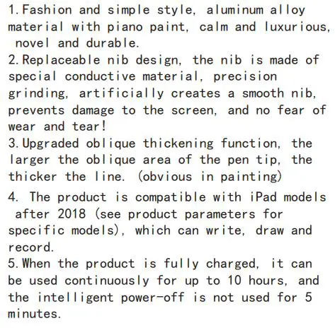 EVACH D3 iPad Activation Capacitive Pen User Manual - Product Features