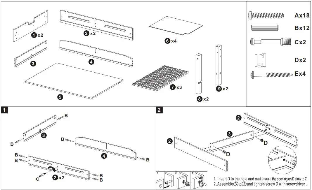 Kmart 43223787 Construction Table with Storage - Assembly Instructions 1