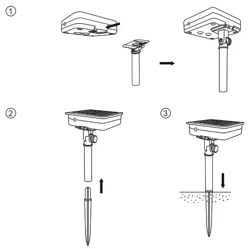 anko 42787808 Solar Powered 10m Rope Light - Assembly diagram 1