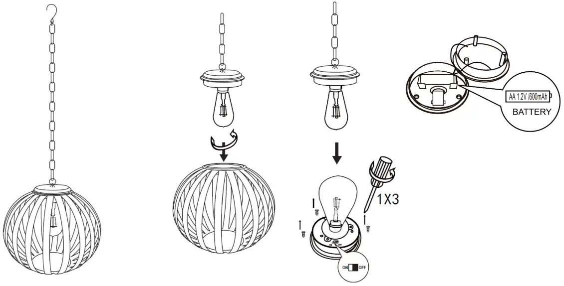 LANDI 16897.01 Solar Hanging Lamp -