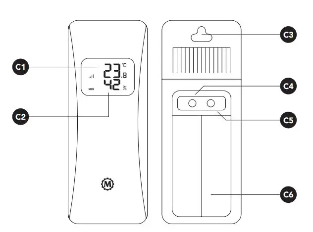 Marathon Radio-controlled wall desk clock weather station with 3 wireless outdoor sensors User Manual - What’s in the box