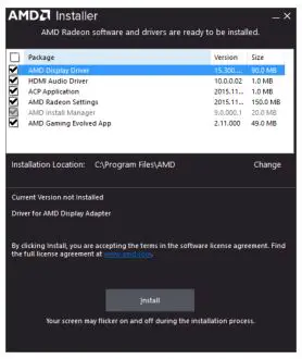 AMD Graphics Accelerator - Click Install to proceed