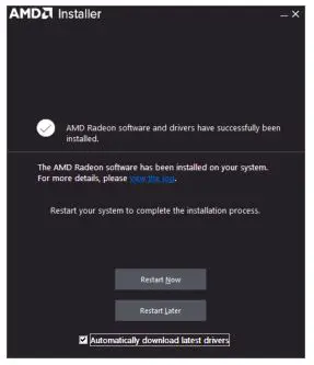 AMD Graphics Accelerator - Click Restart Now