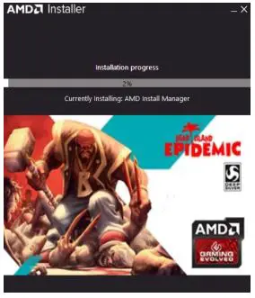 AMD Graphics Accelerator - Installation begins