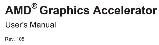 AMD Graphics Accelerator User's Manual