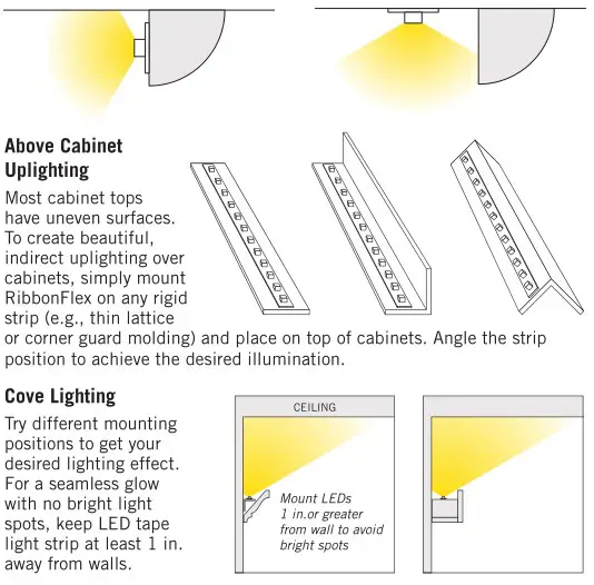 Armacost RGB RibbonFlex LED Accent Lighting - Above Cabinet Uplighting & Cove Lighting