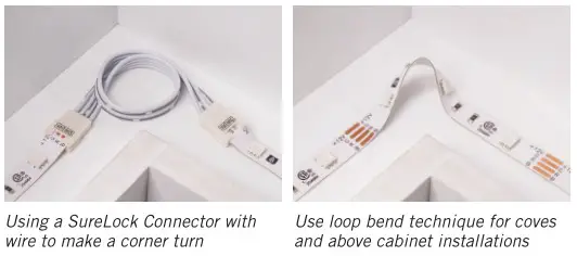 Armacost RGB RibbonFlex LED Accent Lighting - Going around corners