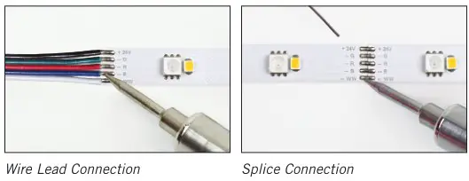Armacost RGB RibbonFlex LED Accent Lighting - Wire Lead Connection & Splice Connection