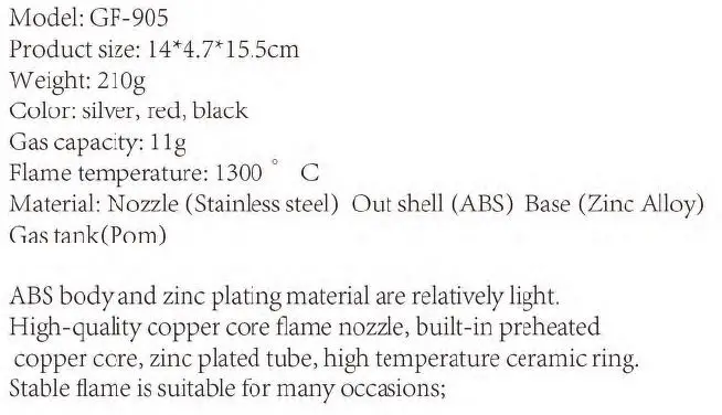 GAS TORCH GF-905 Micro Torch for Cooking fig1