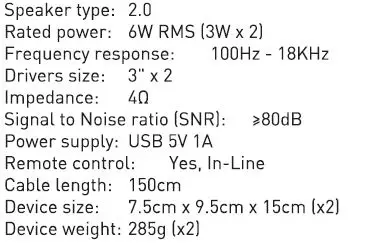 TELLUR TLL49104 6W USB 2.0 Speakers fig1