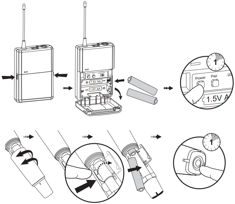 MASCOT DR 024 2 4GHz Digital Wireless Microphone System - Batteries