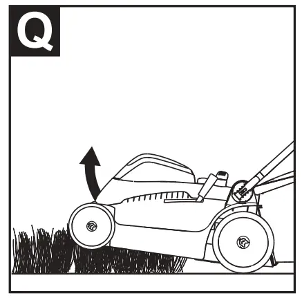 Switching the lawnmower on/off