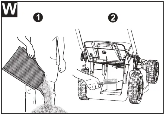 Removing and emptying the grass collector
