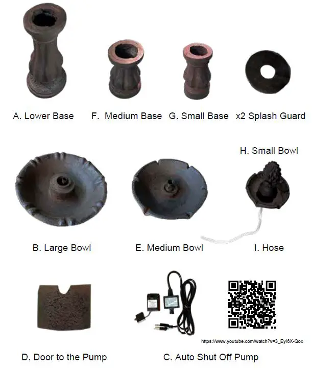 XBRAND FT973615 3-Tier Freestanding Cascading Waterfall Fountain Instruction Fig3