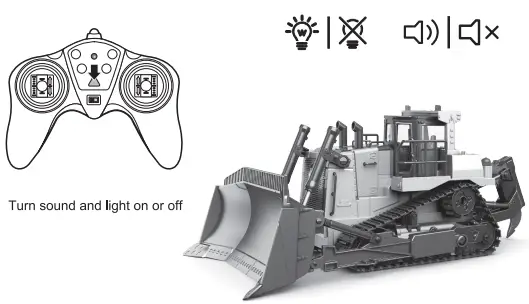 AMEWi 22518 Professional RC Bulldozer with 9 Functions - fig8