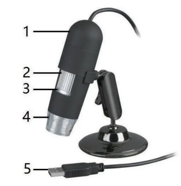 RS PRO 196 4074 USB Digital Microscope - Parts Names