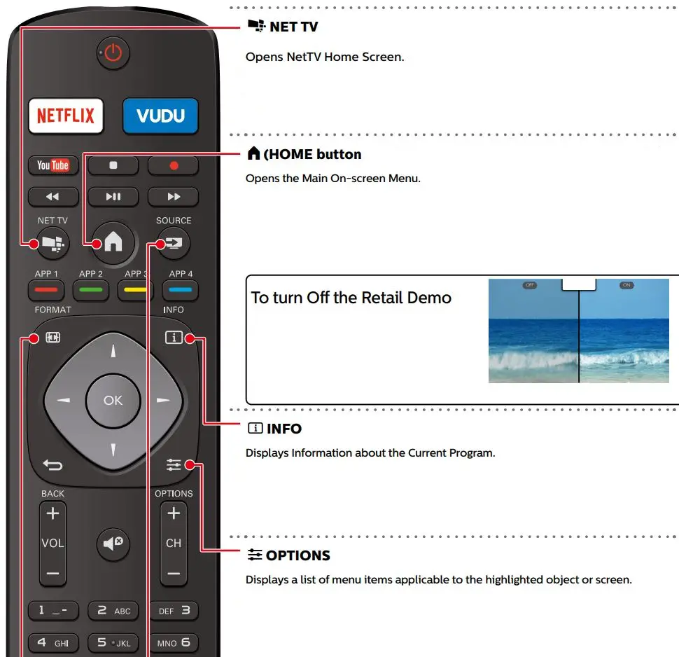 PHILIPS 55PFL6900 Smart Ultra HD TV User Guide - Using the remote control