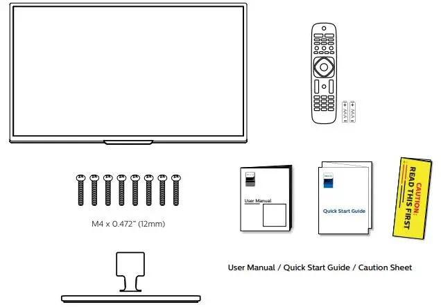 PHILIPS 55PFL6900 Smart Ultra HD TV User Guide - What's in the box