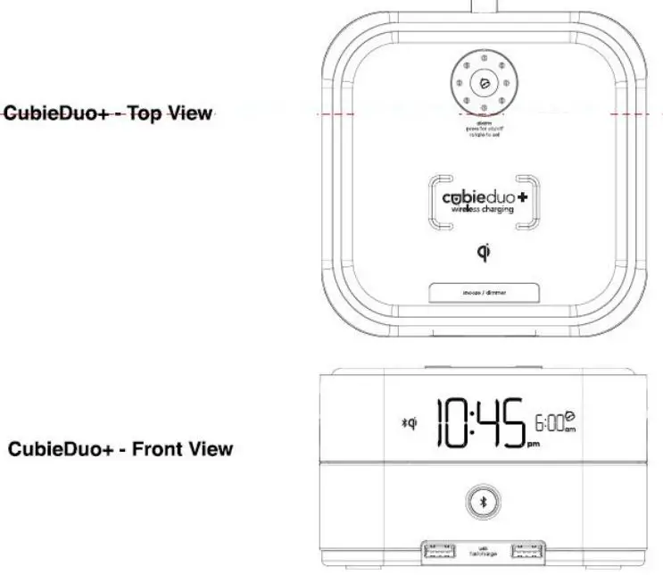 BRANDSTAND-Cubioduo+-User-Friendly-and-Convenient-Charging-Alarm-Clock-fig-1