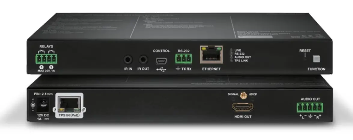 LIGHTWARE-HDMI-TPS-RX110AY-Plus-HDBaseT-Receiver-with-Relay-Modules-and-Balanced-Audio-Out-PRODUCT