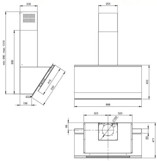Amica OKC9659S Kitchen Extractor Hood - 1