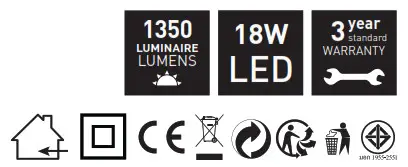 LUCECO ECO DECORATIVE 330mm IP44 LED BULKHEAD