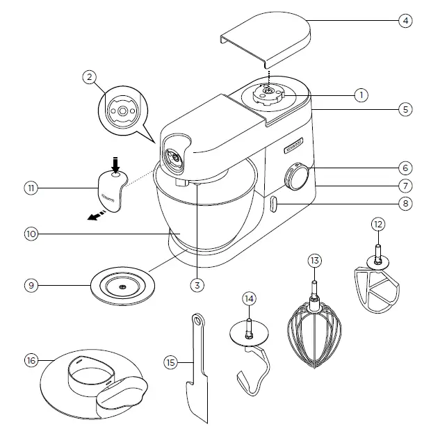 KENWOOD-Type-KVC30-Chef-Kitchen-Mixer-Machine-FIG-1