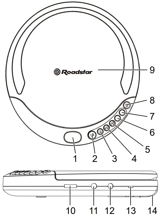 Roadstar PCD-498NMP Portable CD MP3 Player - Fig 1