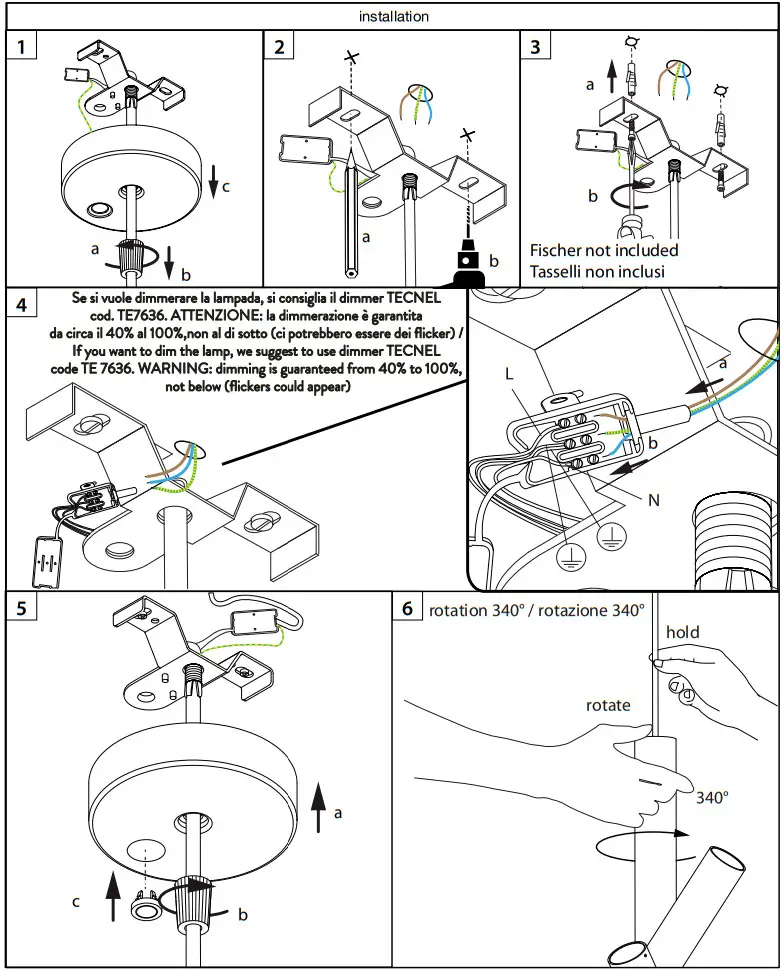 NEMO 072TTB000100 3 Tubes LED Light - installation