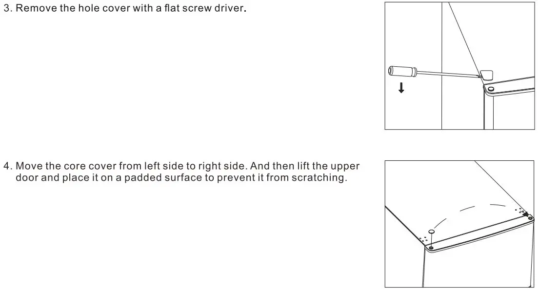 Continental Edison CEFC260DB 260 L Bottom Freezer Fridge Instructions - Reverse Door 2