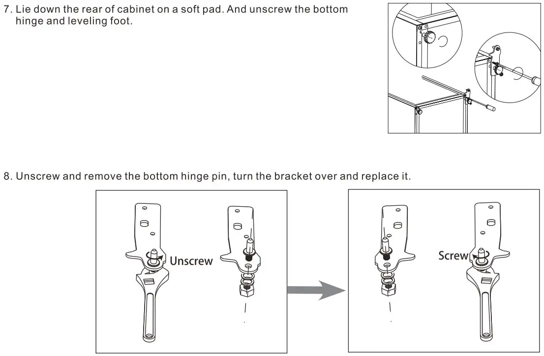 Continental Edison CEFC260DB 260 L Bottom Freezer Fridge Instructions - Reverse Door