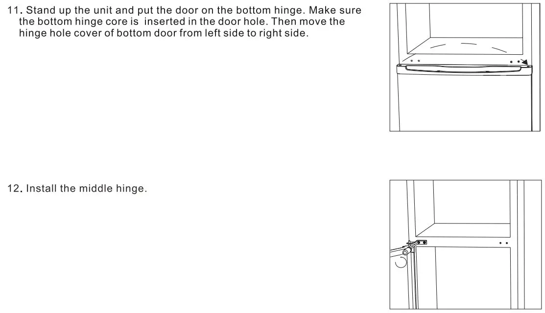 Continental Edison CEFC260DB 260 L Bottom Freezer Fridge Instructions - Reverse Door