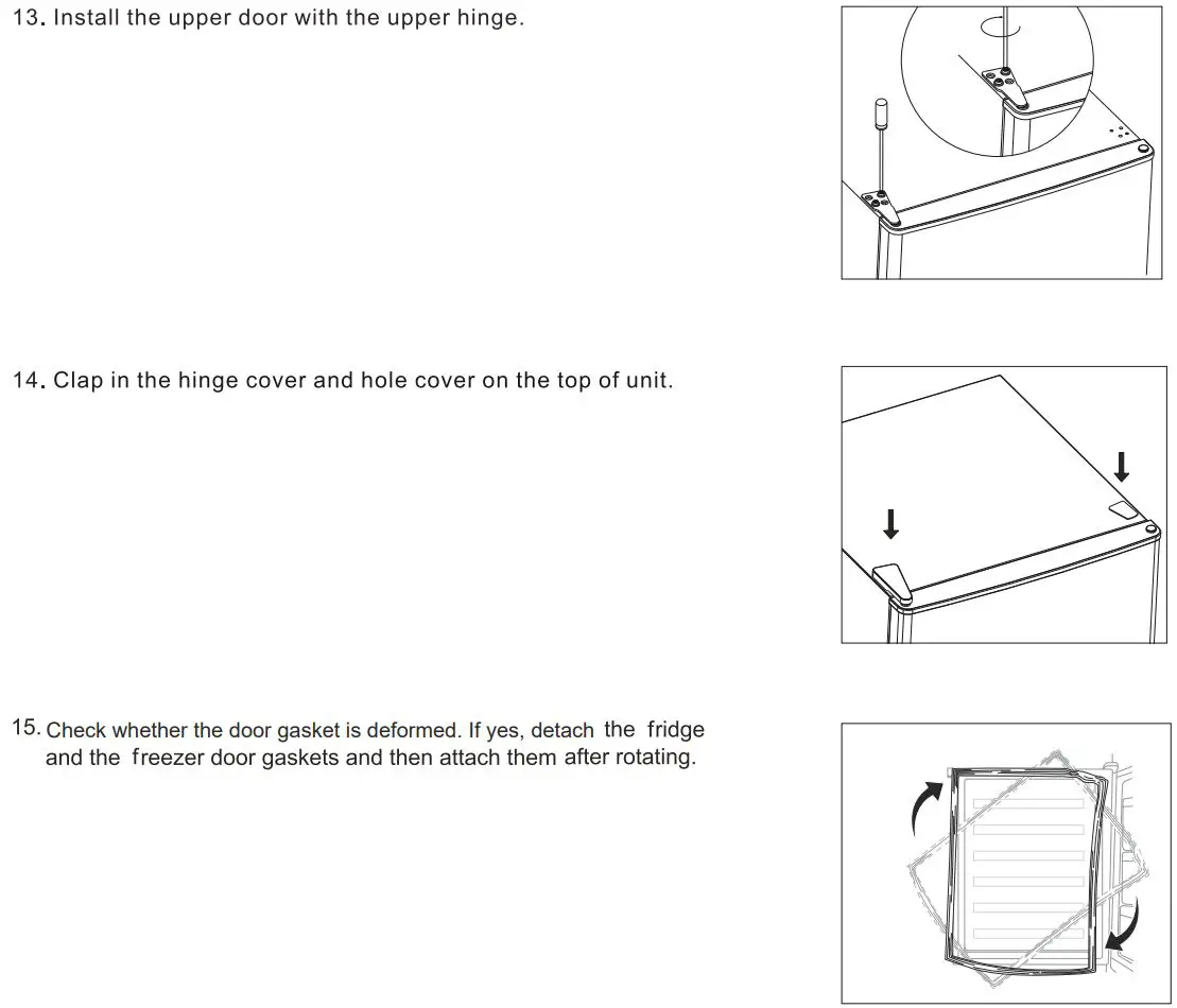 Continental Edison CEFC260DB 260 L Bottom Freezer Fridge Instructions - Reverse Door