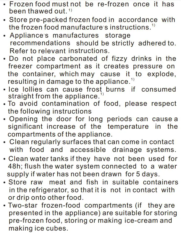 Continental Edison CEFC260DB 260 L Bottom Freezer Fridge Instructions - Safety information