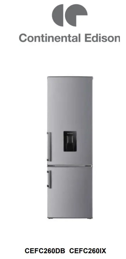 Continental Edison CEFC260DB 260 L Bottom Freezer Fridge Instructions