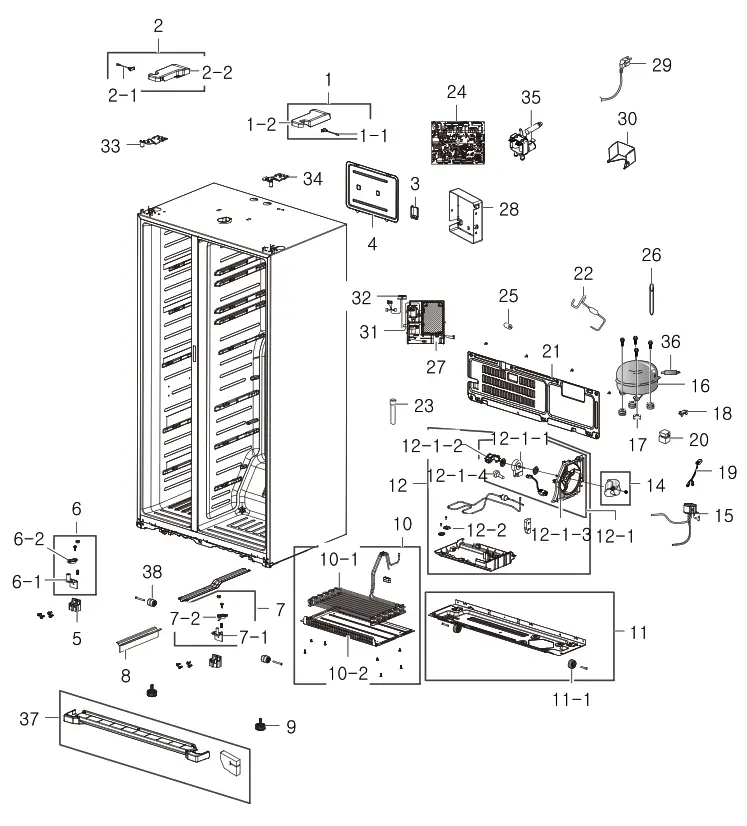SAMSUNG RSG5DUPN1 XSA Fridge - fig 1