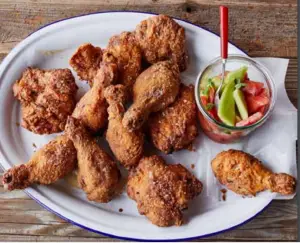 Fried Chicken with Melon Salad