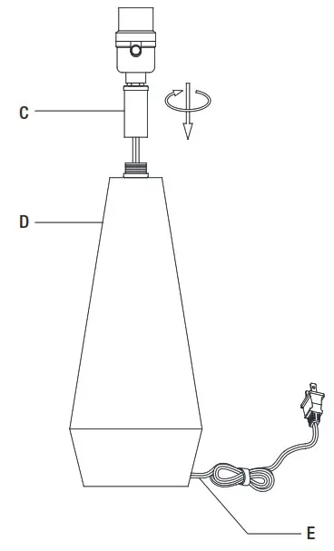 HAMPTON BAY HDP15307 Keswick Table Lamp - Assembly 2