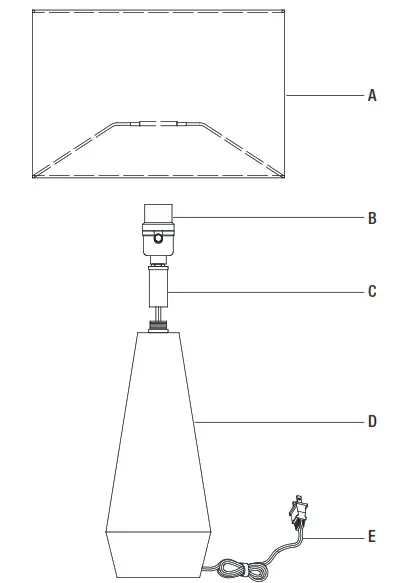 HAMPTON BAY HDP15307 Keswick Table Lamp - Assembly