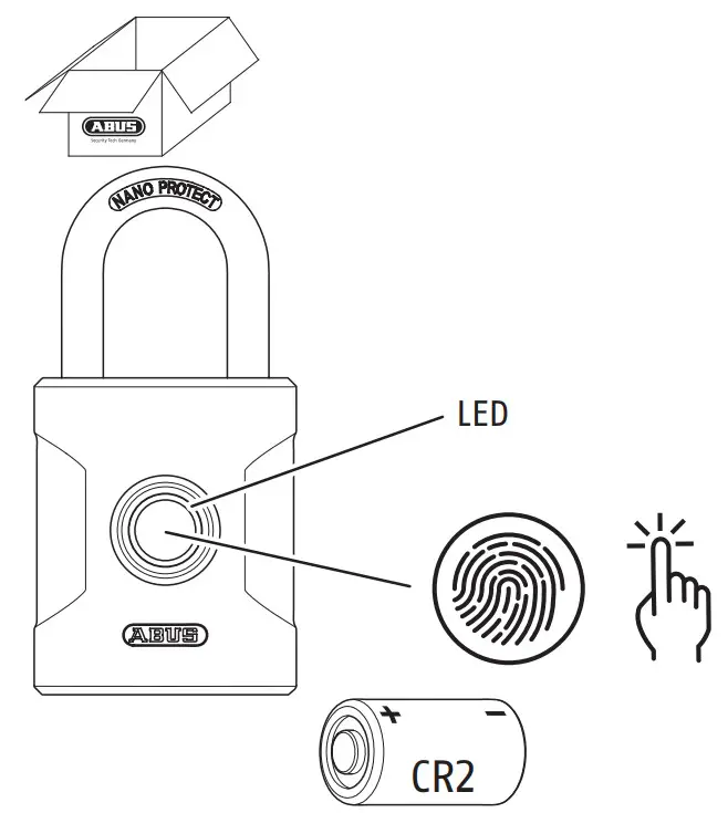 ABUS Touch 57 Fingerprint Padlock - Fig 1