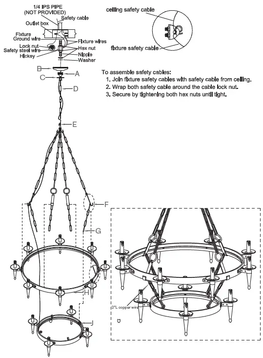 RALPH LAUREN RL 5752 Branson Medium Two-Tiered Ring Torch Chandelier-1