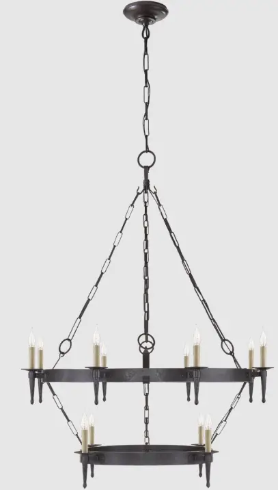 RALPH LAUREN RL 5752 Branson Medium Two-Tiered Ring Torch Chandelier