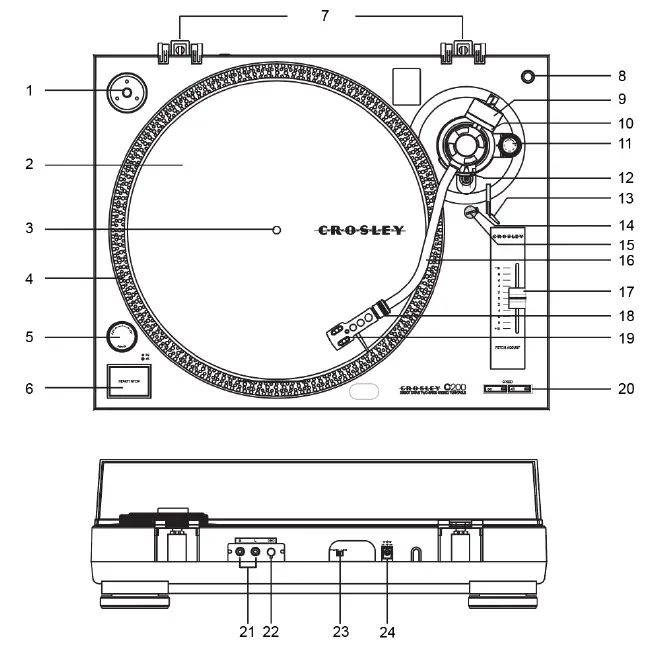 Crosley-K200A-BK-Direct-Drive-Turntable-Stereo-System-with-Bluetooth-Speakers-FIG- (1)