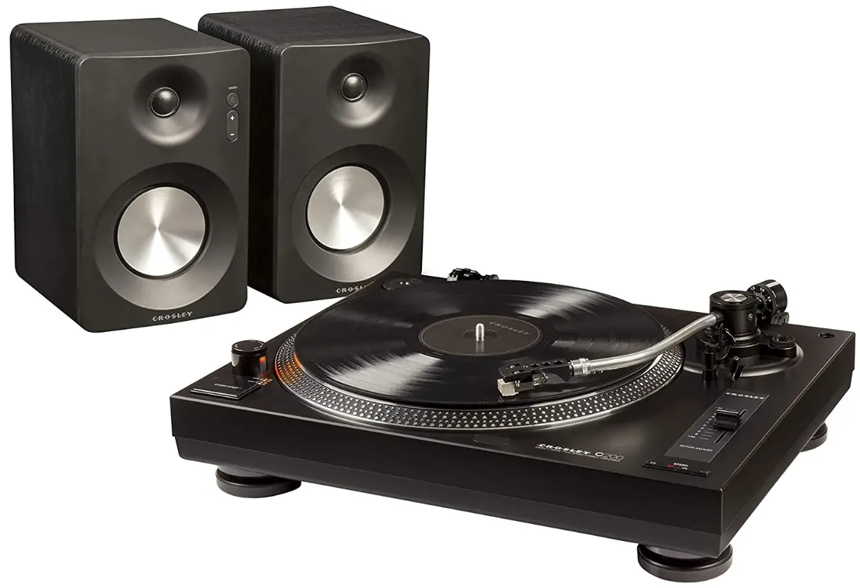 Crosley-K200A-BK-Direct-Drive-Turntable-Stereo-System-with-Bluetooth-Speakers-img